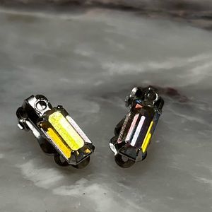 Earrings By Lewis Segal California Vintage crystal clip ons. Blingy and sparkly